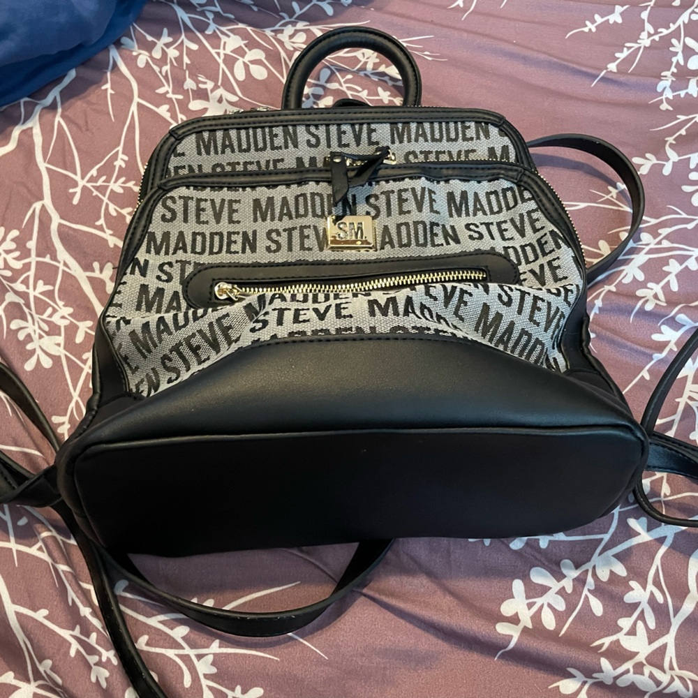Steve Madden Black and Gray Backpack Purse